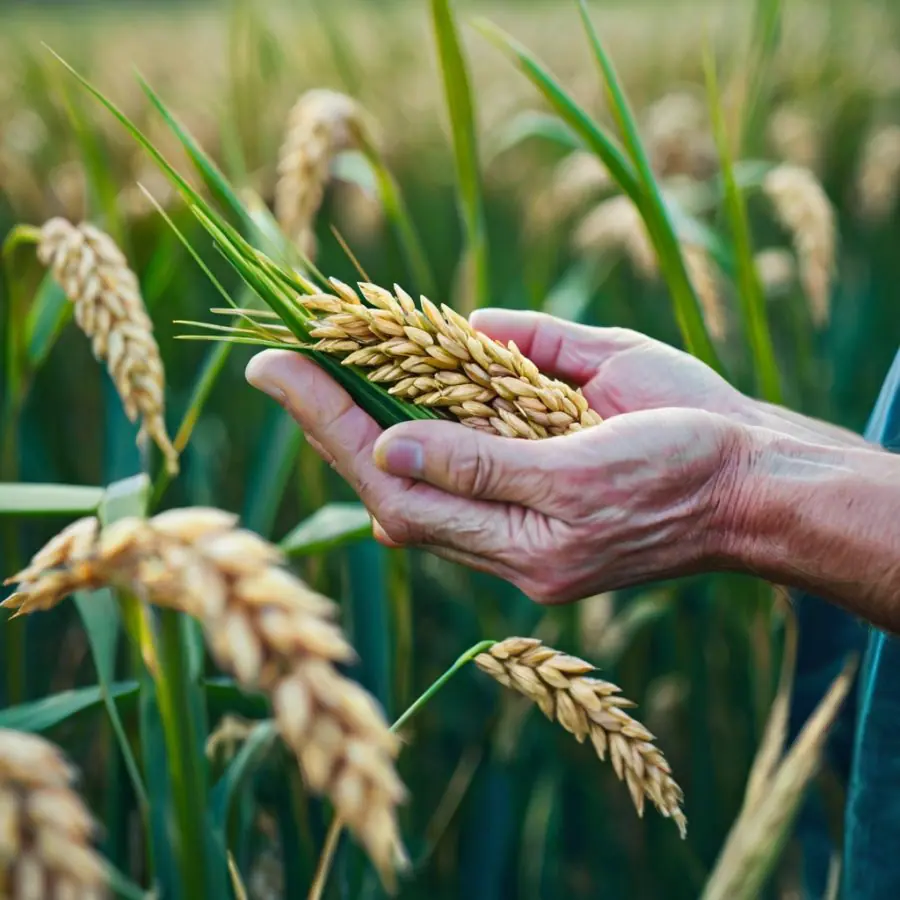 意大利北部的有机水稻种植